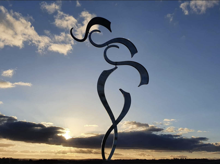 outdoor sculpture in the evening